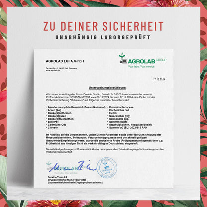 Rubinkorn Roter-Reis Laborzertifikat