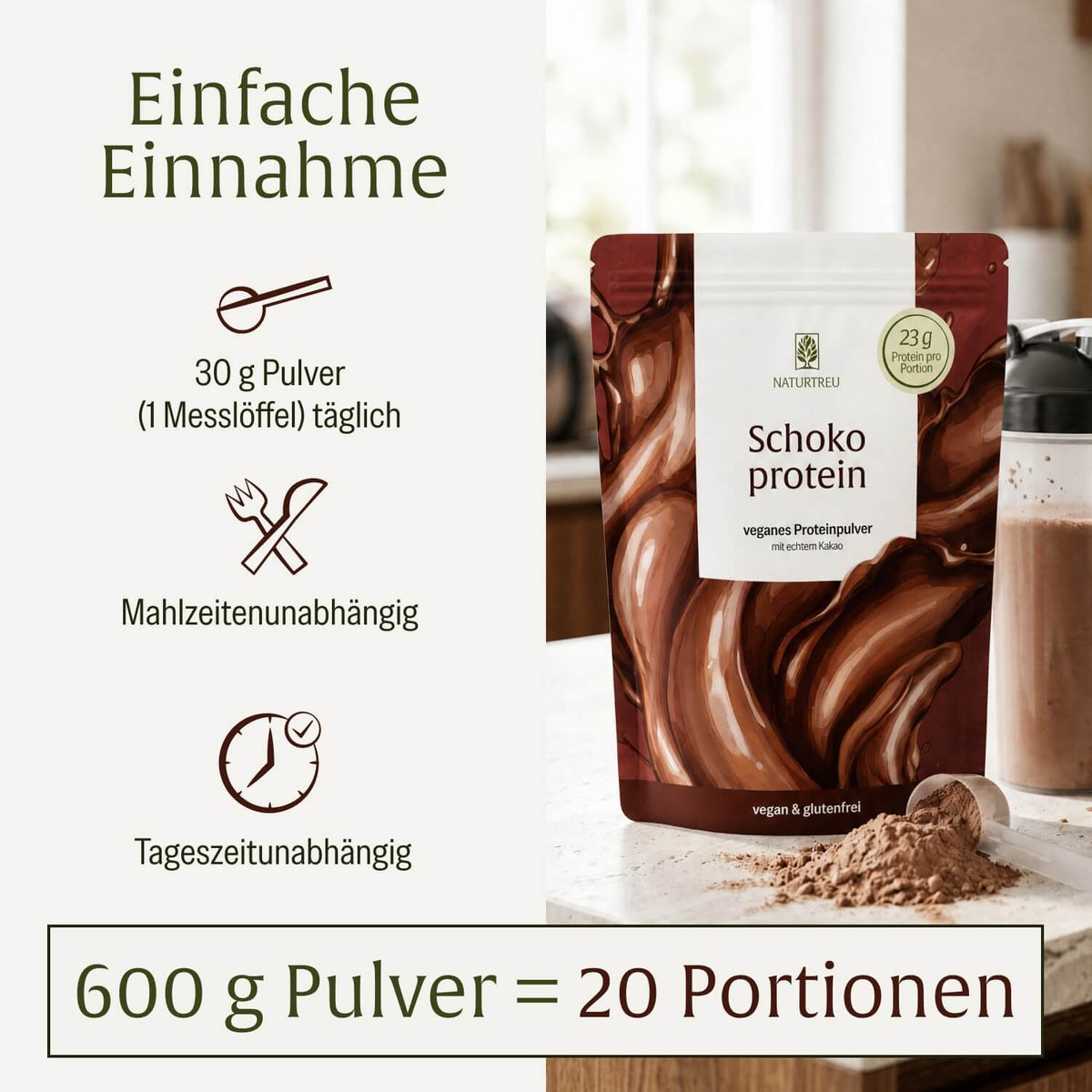 Schokoprotein Veganes Proteinpulver Einnahme