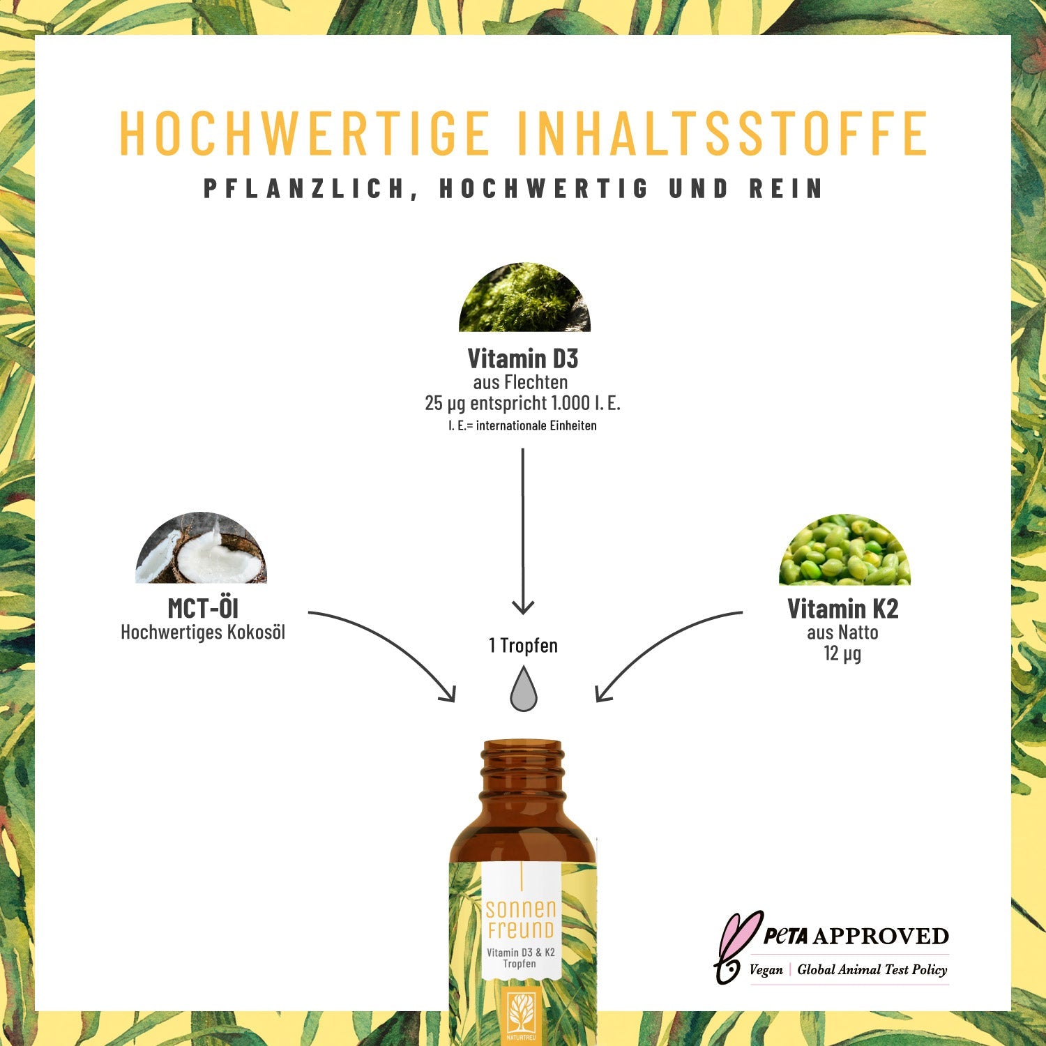 Sonnenfreund Vitamin D3-K2 Hochwertige Inhaltsstoffe