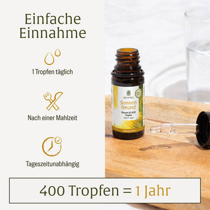 Sonnenfreund Small: Vitamin D3 & K2 Tropfen