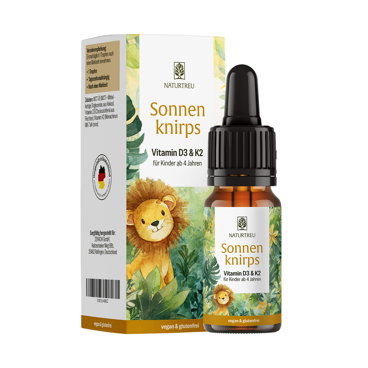 Sonnenknirps: Vitamin D3 & K2 für Kinder ab 4 Jahren - 1 Flasche Sonnenkind (die meisten Kunden kaufen 2 Flaschen)