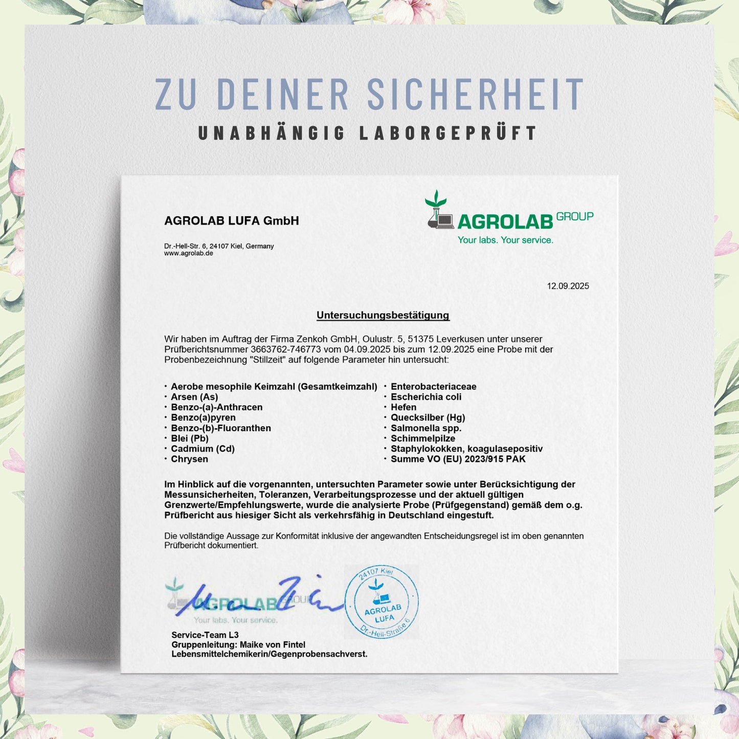 Stillzeit Aktivierter Bockshornklee-Komplex Laborzertifikat