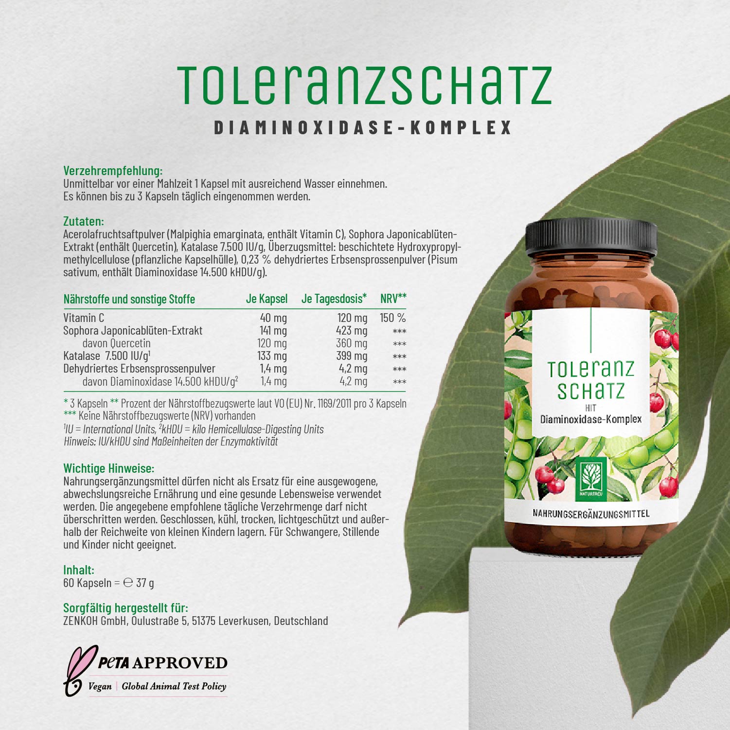 Toleranzschatz Diaminoxidase-Komplex Etikett 01