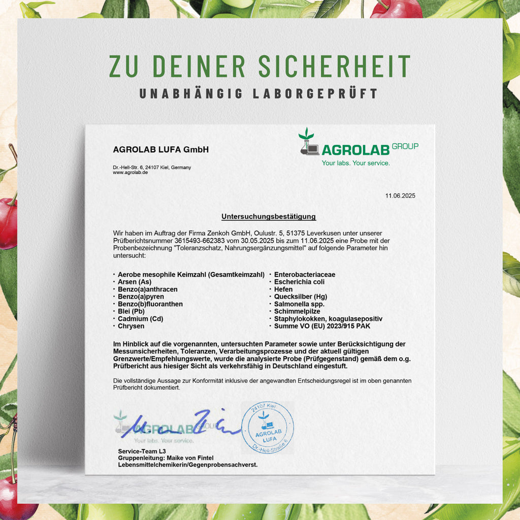 Toleranzschatz Diaminoxidase-Komplex Laborzertifikat