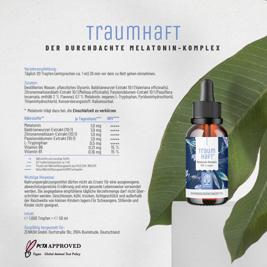 Traumhaft Melatonin Etikett