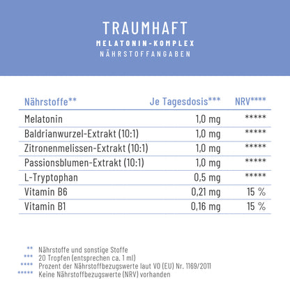 Traumhaft Melatonin-Komplex Naehrstoffe 