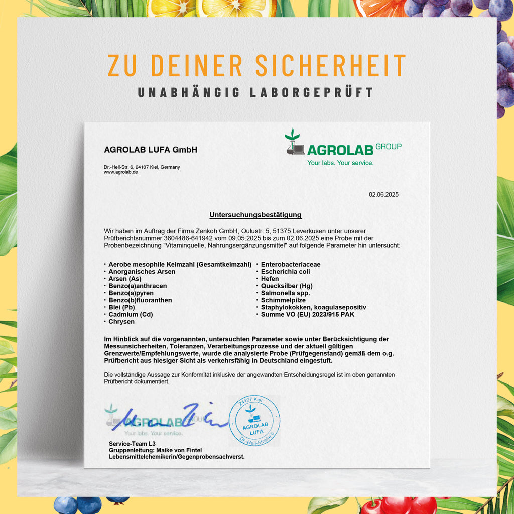 Vitaminquelle Multivitamin-Komplex Laborzertifikat 