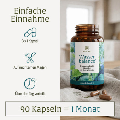 Wasserbalance: Brennnessel Kapseln mit Kupfer & Mangan