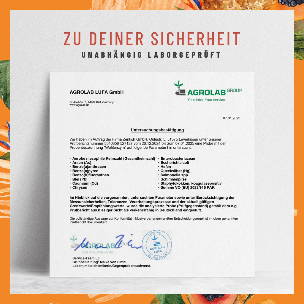 Wohlenzym Enzym-Komplex-mit-Bromelain- Papain Laborgeprueft 