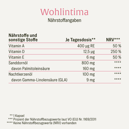 Wohlintima: Komplex mit Vitamin A, Sanddorn- und Nachtkerzenöl