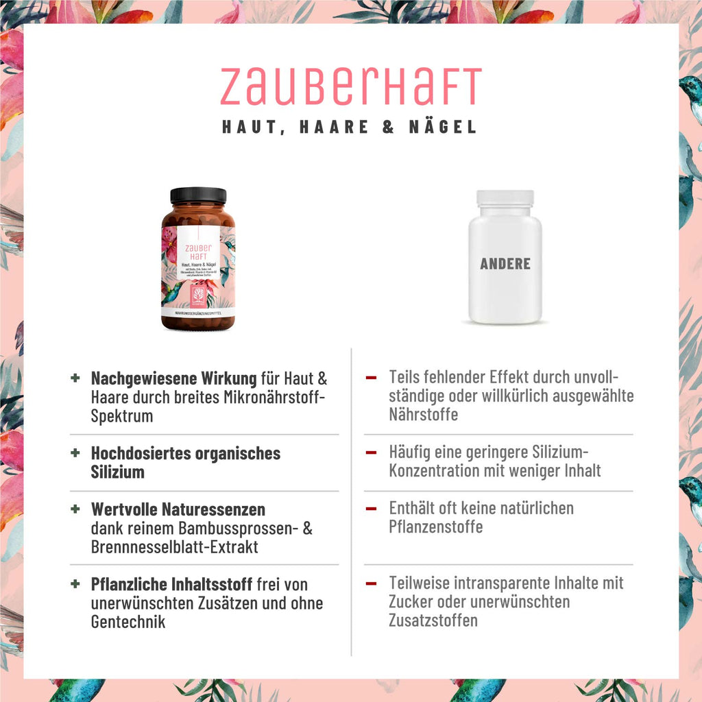 Zauberhaft Haut-Haare-Naegel Vergleichstabelle