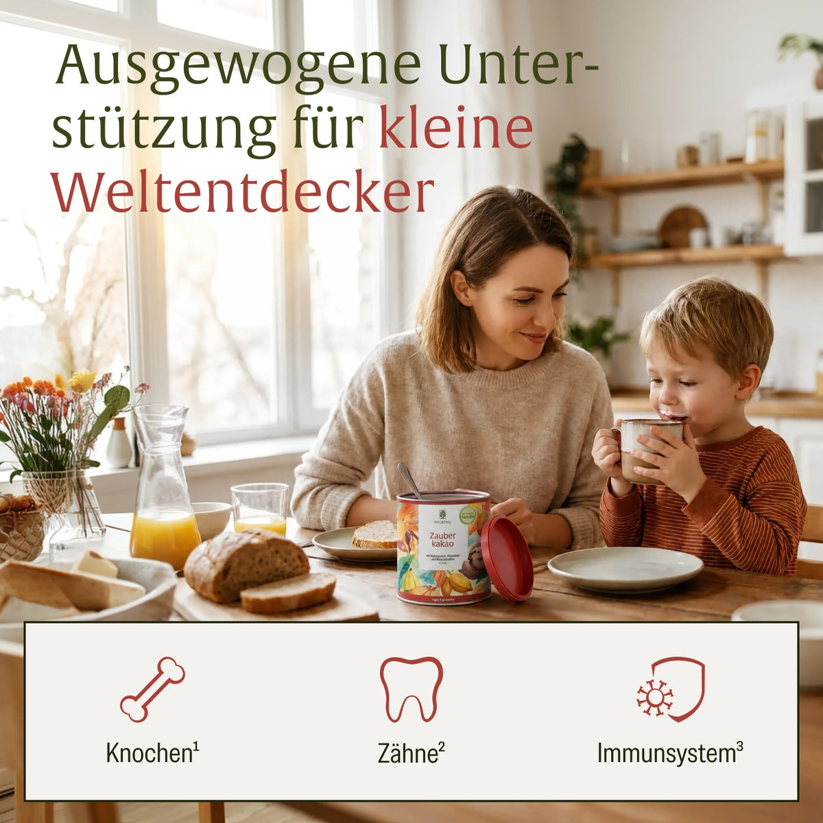 Zauberkakao: Kakaopulver für Kinder mit 20 Vitaminen & Mineralstoffen