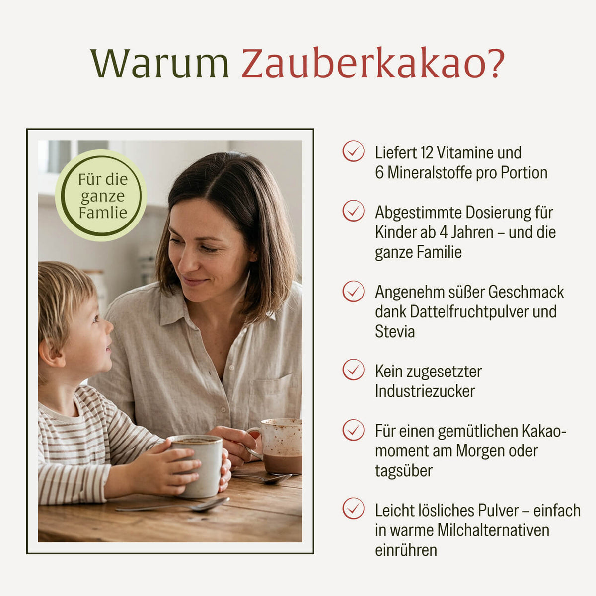 Zauberkakao: Kakaopulver für Kinder mit 20 Vitaminen & Mineralstoffen