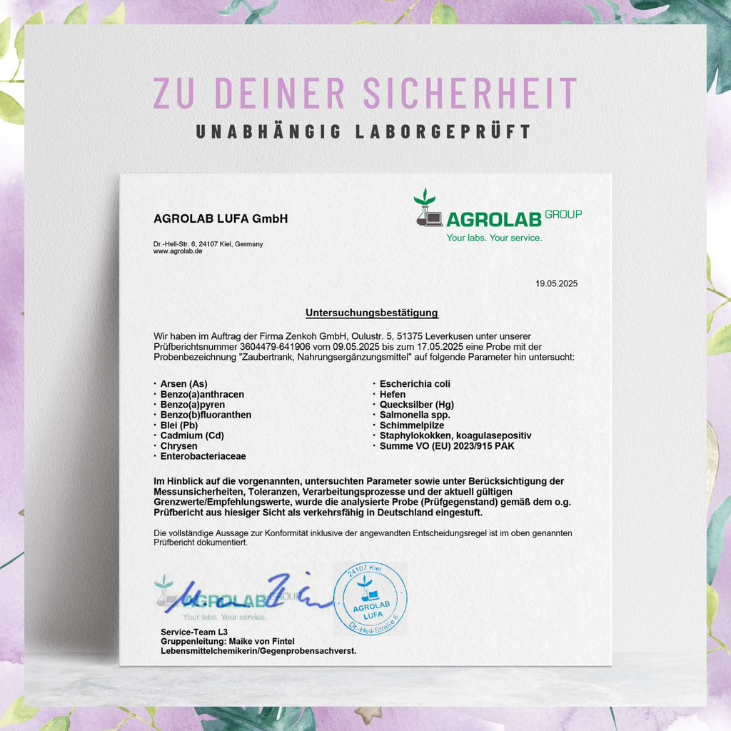 Zaubertrank Immun-Komplex Laborzertifikat