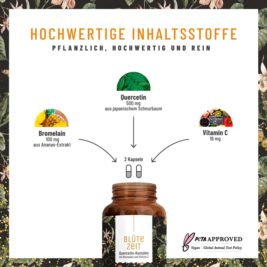 Blütezeit Quercetin-Komplex Inhaltsstoffe